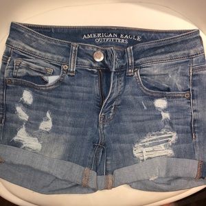 American Eagle ripped denim shorts